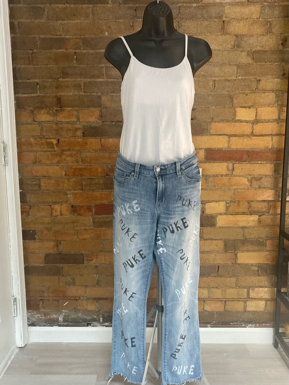 Levi's w/added “Puke”  Graphic  Jeans